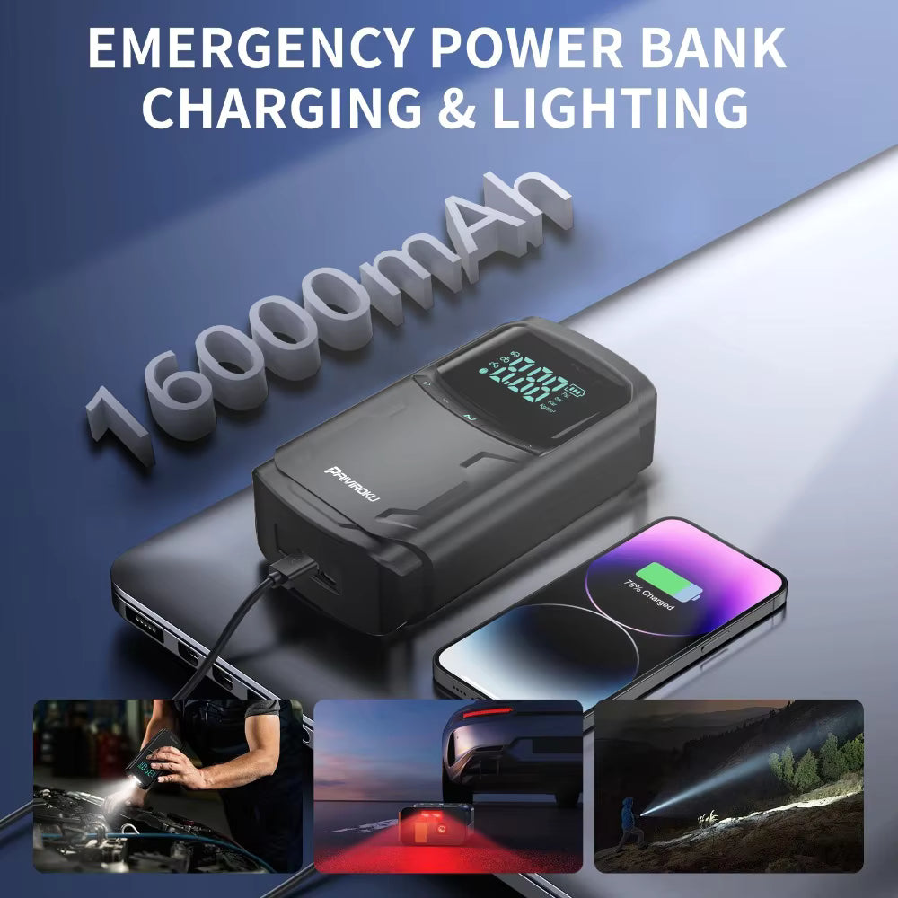 5000A Car Jump Starter with Air Compressor