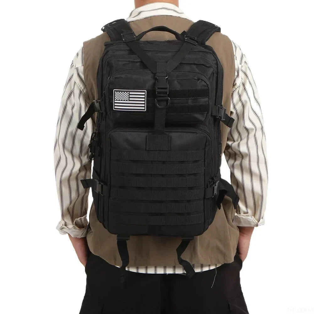 25L Black Waterproof Tactical Outdoor Backpack